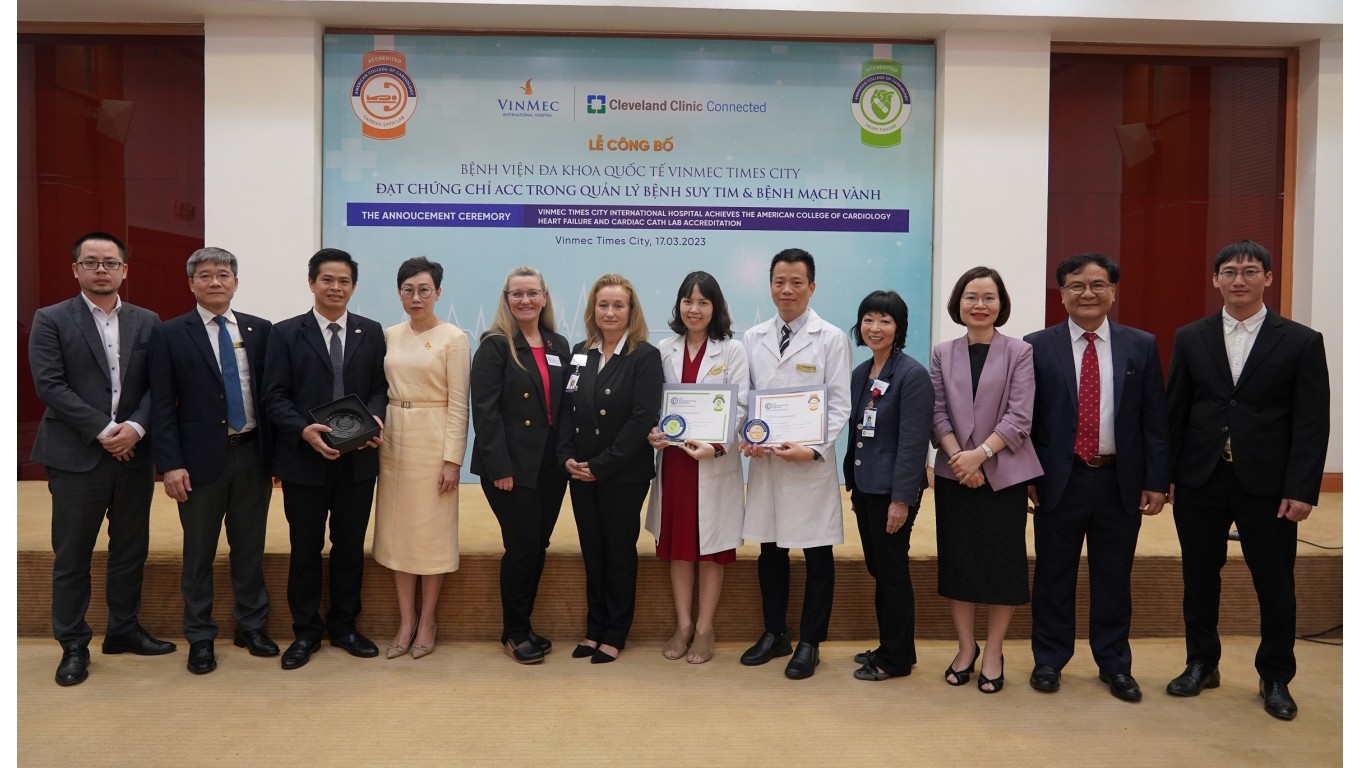 Vinmec được ACC công nhận là trung tâm xuất sắc về tim mạch đầu tiên tại Châu Á
